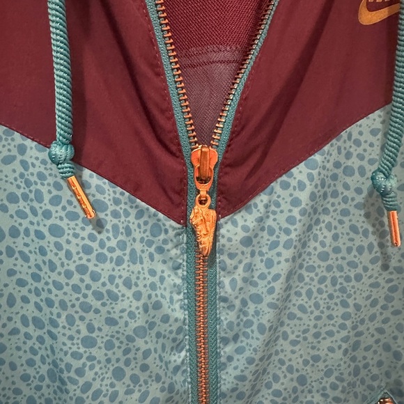 Nike Purple Blue Colour Block Print Windbreaker Bomber Jacket Size Medium - Picture 4 of 15